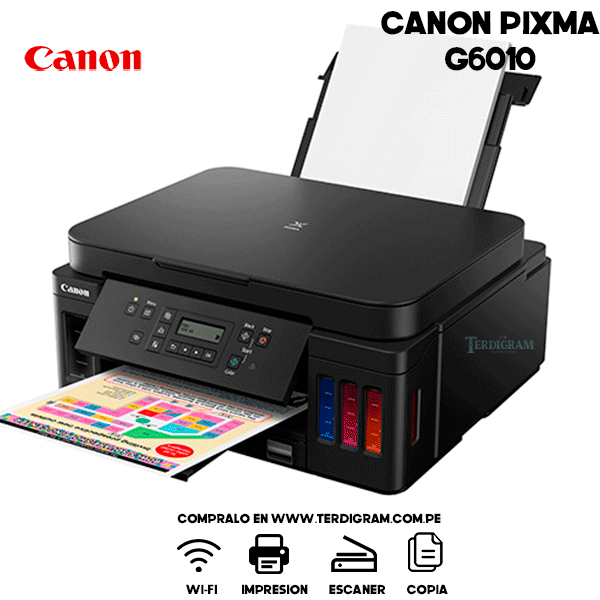 Impresora Canon Pixma G6010 Wi-fi Multifuncional